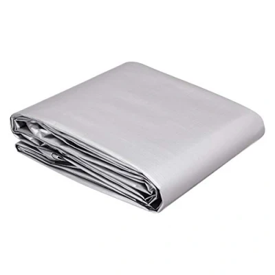 Image of Amazon Basics Multi Purpose Waterproof Poly Tarp Cover, 3.6 x 6 m (12 20 ft), 16MIL Thick, 1 Pack, Silver, Black (Previously AmazonCommercial brand)