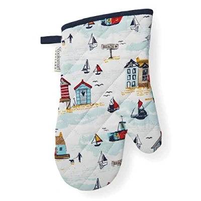 Image of Cooksmart British Designed Oven Gloves Modern Design Gauntlet Heat Resistant Mitt or Baking Perfect For Kitchens