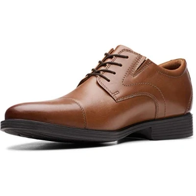Image of Clarks Men&#039;s Whiddon Oxford, Dark Tan Leather, 11 UK