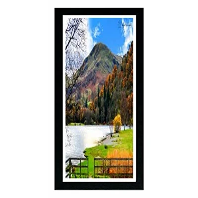 Image of Black Panoramic Photo Frame Modern Picture Poster Frames Real Wood Bespoke Sizes Acrylic Glass 200mm x 100mm