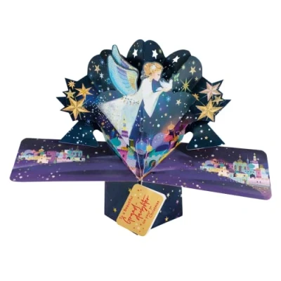Image of Granddaughter&#039;s 1st Christmas Card 3D Angel Pop Up Xmas Cards POP059X39