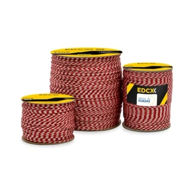 Image of EdcX Mason&#039;s Cord ⌀1,7mm 50m, 100m and 300m Nylon Brick Line, Mason Line Level for Construction, Gardening, DIY Tear Resistant, Weatherproof, Low Stretch Utility (White+Red, 50 m)