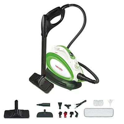 Image of Polti PTGB0065 Vaporetto Handy 25 Plus Steam Cleaner, 3.5 Bar, kills and eliminates 99.99% * of viruses, germs bacteria, White/Green