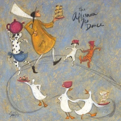 Image of ArtPress Sam Toft Single Blank Greeting Card, The Afternoon Tea Dance, (15 x 15cm)