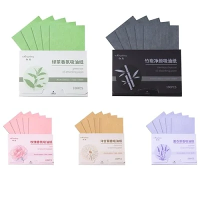 Image of 500 Pcs Oil Blotting Sheets Paper for Oily Skin Absorbing Control Film Tissues,for Absorbency Removal of Facial Oil,Sebum,Grease (5 Colors)