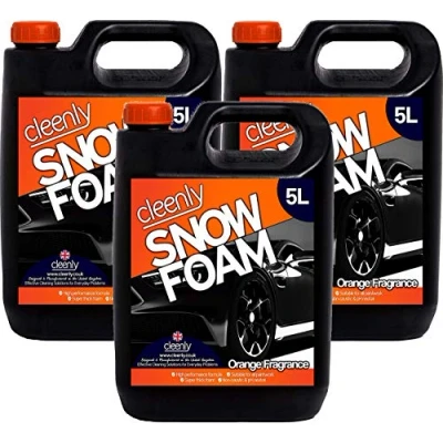Image of Cleenly Orange Snow Foam High Performance Formula with Super Thick Non Caustic &amp; pH Neutral Car Cleaning Pre Wash Shampoo 3 x 5 Litres