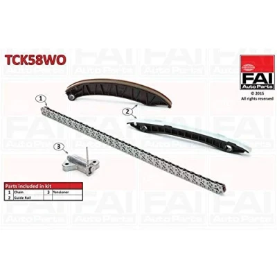 Image of 4452569, 93161656, 93198847, 95525071 Timing Chain Kit FAI AutoParts TCK58WO without gears, gaskets/seals Simplex, Bolt