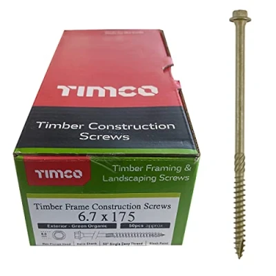 Image of TIMCO Timber Screws Hex Head Exterior Green 6.7 x 175 Box of 50