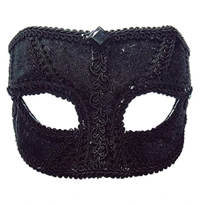 Image of Bristol Novelty Velvet Male Eye Mask Glasses Frame, PET, Polyester, Fabric, Acrylic Stone, Black, One Size