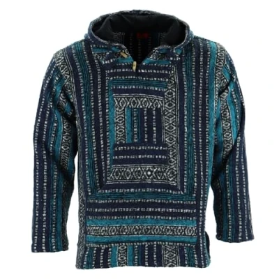 Image of LOUDelephant Brushed Cotton Baja Hoodie Blue &amp; White (Large)