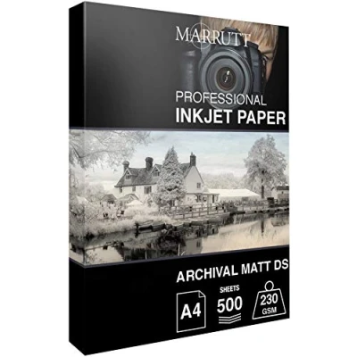 Image of Marrutt 230gsm Archival Matt Double Sided Inkjet Photo Paper: A4 500 Sheets
