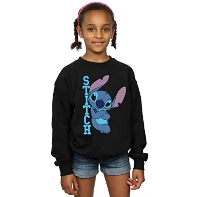 Image of Disney Girls Lilo and Stitch Posing Sweatshirt Black 5 6 Years