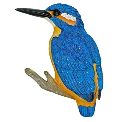 Image of Farmwood Large Wall Mountable Kingfisher Bird Garden Ornament Outdoor Animal Statue
