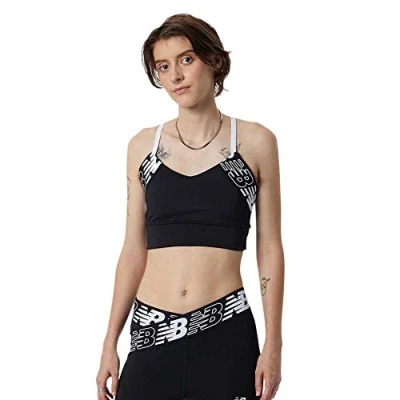 Image of New Balance Relentless Crop Bra, Women, Black, S