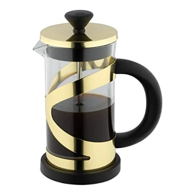 Image of Café Olé Classico Cafetiere, Gold Finish, 1000ml, 8 Cup, French Press Coffee Maker, Heat Resistant Handle, Stainless Steel, CM 10G