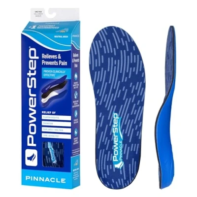 Image of Powerstep Pinnacle Insoles Orthotics for Plantar Fasciitis &amp; Heel Pain Relief Full Length Orthotic Arch with Moderate Pronation #1 Podiatrist Recommended (M 6 6.5 W 8 8.5)