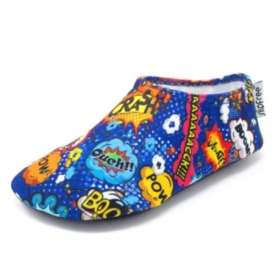 Image of Slipfree Non Slip Shoes for Girls and Boys. Light, Soft Comfortable, Unisex Kids Beach Water with Protective Sole, Ideal Holiday, Sports Home. Superhero, Age 9 18 Months
