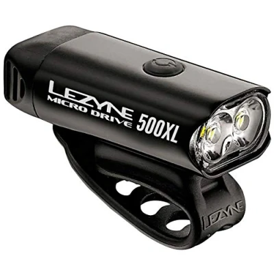 Image of Lezyne Micro Drive 500XL Front Cycling Light Black, 500 Lumen/Bicycle Cycle Biking Bike Riding Ride Road MTB Mountain Commuting Commute Street City Urban Traffic Sport Lighting Head White LED