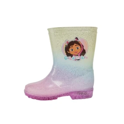 Image of Gabby&#039;s Dollhouse Girls Glitter Rain Boots, Light Up, Pink (Pink, UK Footwear Size System, Little Kid, Women, Numeric, Medium, 12)