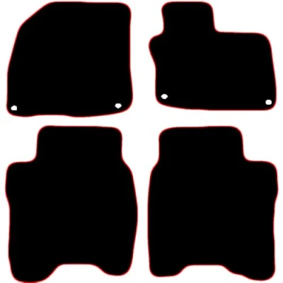 Image of Carsio Carpet Car Mats For Honda Civic 2008 2012 Tailored Fit Floor Mat Set Complete Accessory Black Custom Fitted All Weather, Anti Slip Backing &amp; Red Trim