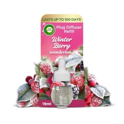 Image of Air Wick, Winter Berry Wonderland, Plug In Electrical Freshener Refills, 19ml, Pack of 1, Lasts up to 100 days