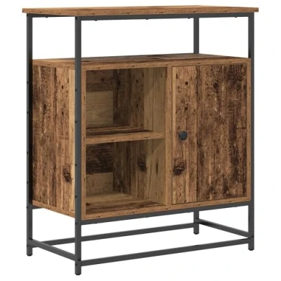 Image of vidaXL Sideboard Rustic Old Wood Buffet Cabinet with MDF/Metal Dining/Living Room Storage 3 Compartment Brown
