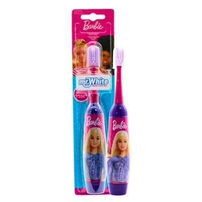 Image of Barbie Battery Powered Toothbrush for Kids Soft Bristles, Vibrating Technology Superior Cleaning, Gentle on Teeth &amp; Gums, Easy Grip Handle, Includes 1 AA Battery, Suitable Ages 4+