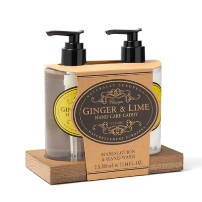 Image of Naturally European Hand Wash/Hand Lotion Caddy (2 x 300ml) Ginger &amp; Lime