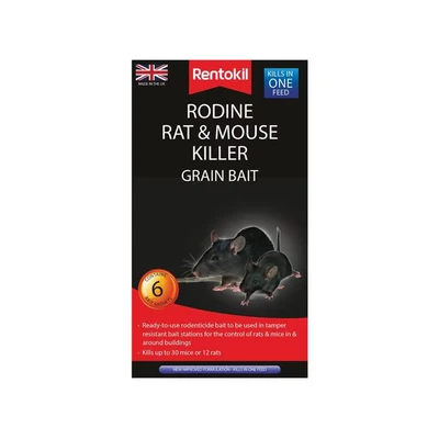 Image of Rentokil Rodine Rat &amp; Mouse Killer Grain Bait 6 Sachet