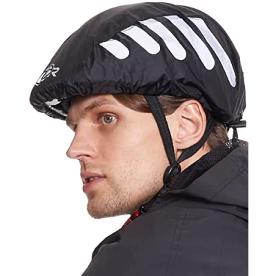 Image of Waterproof Bicycle Helmet Covers x 2. Blue &amp; Black