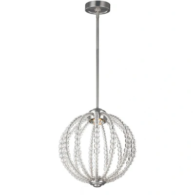 Image of Oberlin LED 1 Light Small Spherical Ceiling Pendant Satin Nickel