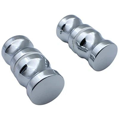 Image of KEABATH Shower Door knob Handle, 2 Pairs Round Chrome Glass Handle knob, Pull Parts Replacement for Enclosure, Bath Screen