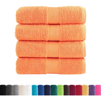 Image of vidaXL Premium Guest Towels SOLUND 4 pcs Orange 30x50 cm 600 gsm