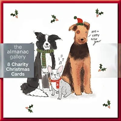 Image of Pack of 8 Woof You A Merry Xmas Mini Charity Christmas Cards Multiple Charities ASCX9838