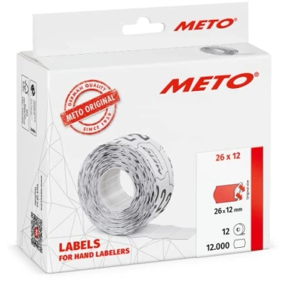 Image of Meto Price Gun Labels (26x12 mm, Single line, 12,000 Labels, Fluorescent red, Permanently Adhesive, for METO, Contact, Sato, Avery, Tovel, Samark etc.)