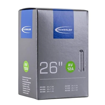 Image of Schwalbe AV12A 26 x 1 1.5 Inch Inner Tube with Schrader Valve, Nero