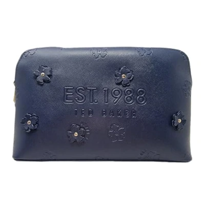 Image of Ted Baker Flarcon Applique Floral Wash Bag Toiletry in Dark Blue