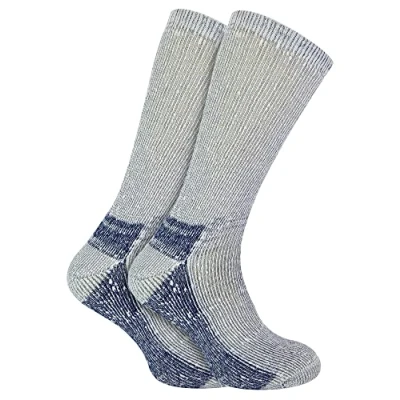 Image of 2 pack mens antibacterial breathable cushioned thermal wool hiking walking socks in 4 colours (6 11, WRHM01)