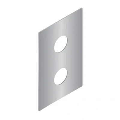 Image of Heritage rectangular 2 control plate assembly unetched chrome (D282 016)