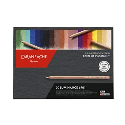 Image of Caran d&#039;Ache Luminance 6901 Box of 20 Portrait Coloured, Artists, Colour Coded Pencils, 3.8mm Lead