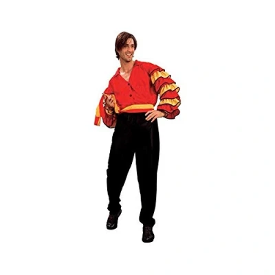 Image of Men&#039;s Black, Red, &amp; Yellow Rumba Man Costume Set (Standard Size) Perfect for Dance Parties, World Culture, Carnival, Performances, More