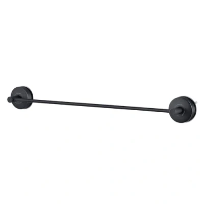 Image of JOMOLA Black Suction Cup towel Rail for Bathroom 55CM, 22 Inch Hand Holder Bar Stainless Steel Kitchen Rack Sucker Shower No Drill Wall Mounted Single Rod