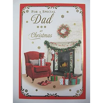 Image of WONDERFUL COLOURFUL FOR A SPECIAL DAD CHRISTMAS GREETING CARD