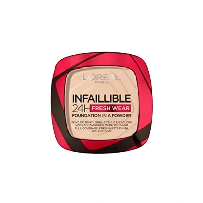 Image of L&#039;Oréal Paris Foundation in a Powder, Longwear Coverage with Mattifying Finish, Water and Heat Resistant, Infallible 24H Fresh Wear, 20 Ivory