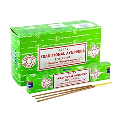 Image of Hari Deals Satya Incense Stick Fragrances Sandal Wood Lavender Champ Musk Positive Vibes Namaste Nag Champa Reiki Rose 6 Packs (Traditional Ayurveda)