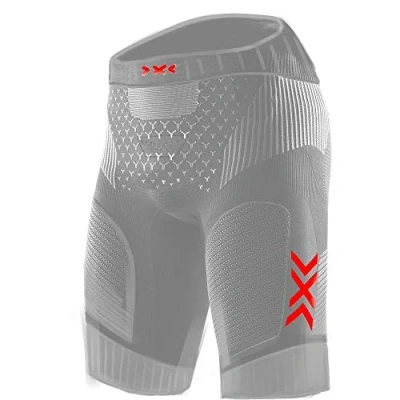 Image of X BIONIC Men Twyce 4.0 Run Shorts Dolomite Grey/Sunset Orange, Small