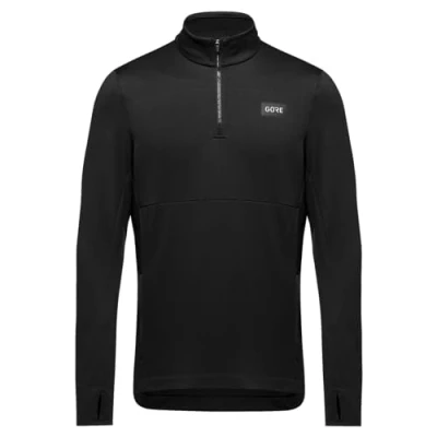 Image of GORE WEAR Men&#039;s Breathable Shirt, Everyday Thermo, Warm Fleece Functional Long sleeved, 1/4 Zip, Black, M
