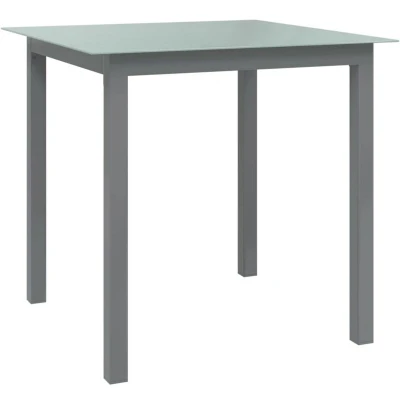 Image of vidaXL Garden Table Light Grey 80x80x74 cm Aluminium and Glass