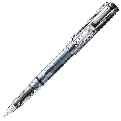 Image of LAMY safari vista Fountain Pen with ergonomic grip &amp; polished Left Handed steel nib (LH) in size M ideal for any Writing Calligraphy including T 10 blue cartridge