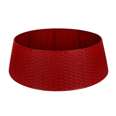 Image of Red Rattan Christmas Tree Skirt (Large)